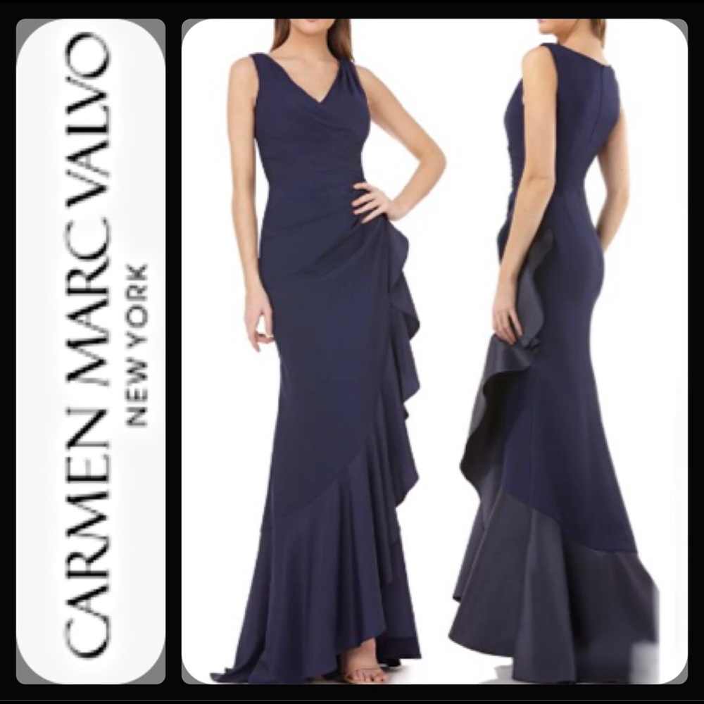 Carmen Marc Valvo Cascade Infusion Gown